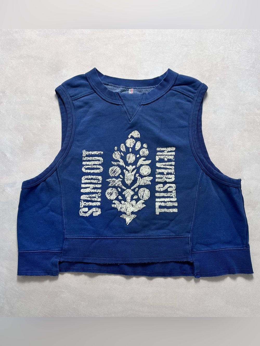 Movement Free People Intercept Tank Top Sweatshirt Vest Blue XL Measure Graphic